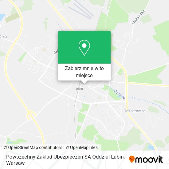 Mapa Powszechny Zaklad Ubezpieczen SA Oddzial Lubin