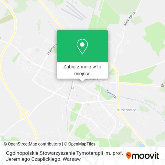 Mapa Ogólnopolskie Stowarzyszenie Tymoterapii im. prof. Jeremiego Czaplickiego