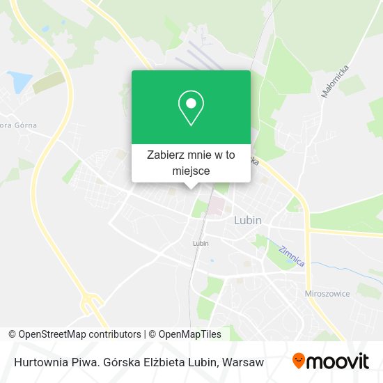 Mapa Hurtownia Piwa. Górska Elżbieta Lubin