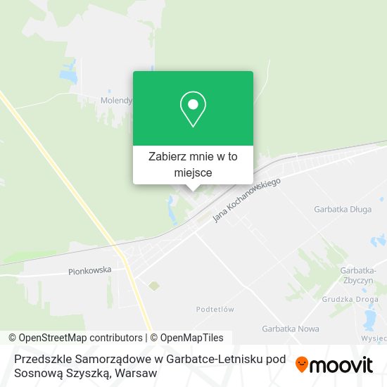 Mapa Przedszkle Samorządowe w Garbatce-Letnisku pod Sosnową Szyszką