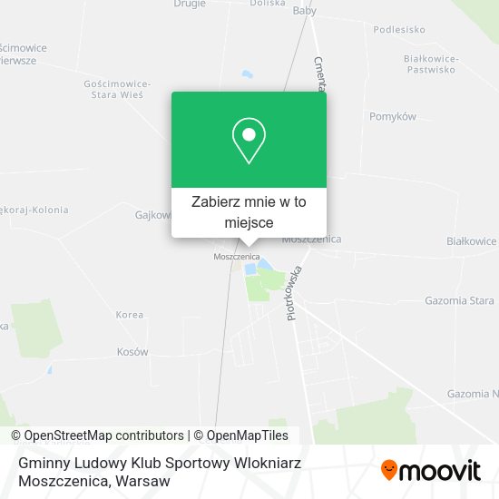 Mapa Gminny Ludowy Klub Sportowy Wlokniarz Moszczenica