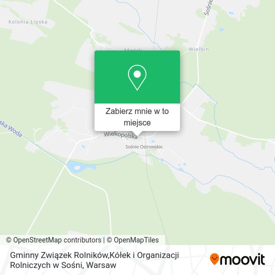 Mapa Gminny Związek Rolników,Kółek i Organizacji Rolniczych w Sośni