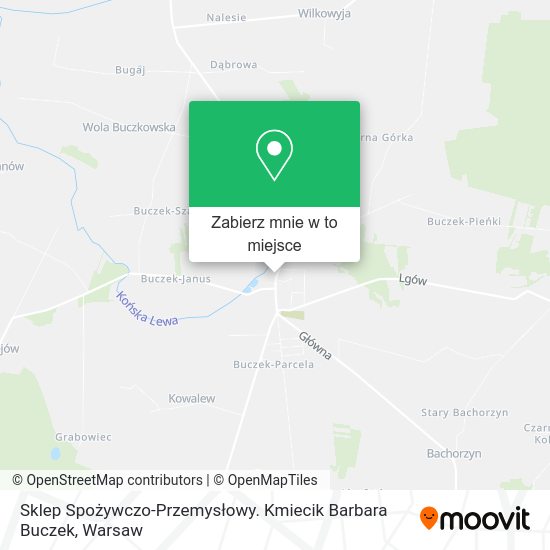 Mapa Sklep Spożywczo-Przemysłowy. Kmiecik Barbara Buczek