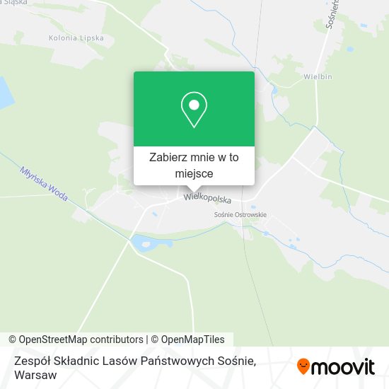 Mapa Zespół Składnic Lasów Państwowych Sośnie