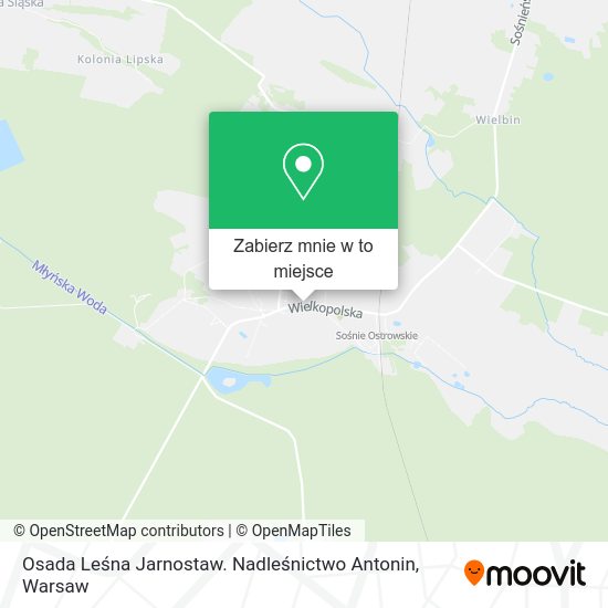 Mapa Osada Leśna Jarnostaw. Nadleśnictwo Antonin