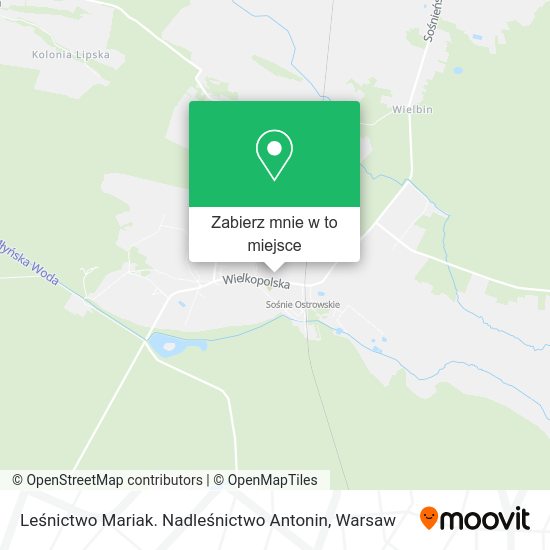 Mapa Leśnictwo Mariak. Nadleśnictwo Antonin