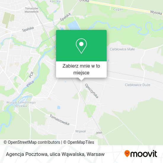 Mapa Agencja Pocztowa, ulica Wąwalska