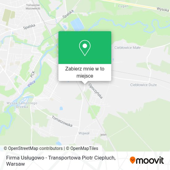 Mapa Firma Usługowo - Transportowa Piotr Ciepluch