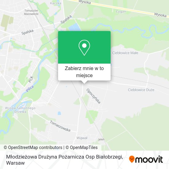 Mapa Młodzieżowa Drużyna Pożarnicza Osp Białobrzegi