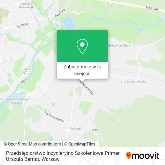 Mapa Przedsiębiorstwo Inżynieryjno Szkoleniowe Primer Urszula Bernat