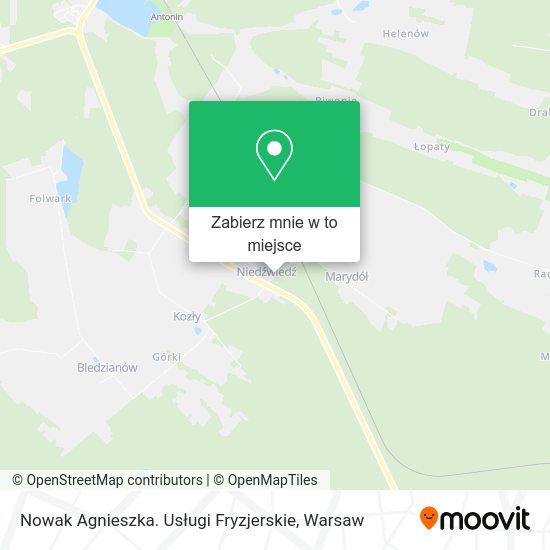 Mapa Nowak Agnieszka. Usługi Fryzjerskie