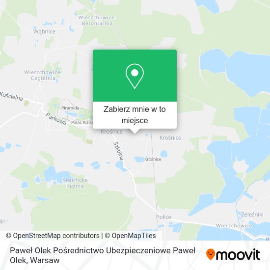 Mapa Paweł Olek Pośrednictwo Ubezpieczeniowe Paweł Olek