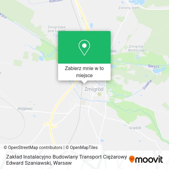 Mapa Zakład Instalacyjno Budowlany Transport Ciężarowy Edward Szaniawski