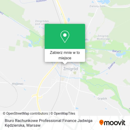 Mapa Biuro Rachunkowe Professional Finance Jadwiga Kędzierska