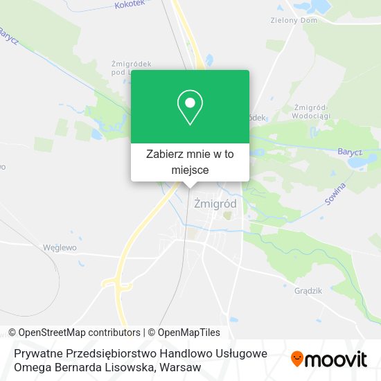 Mapa Prywatne Przedsiębiorstwo Handlowo Usługowe Omega Bernarda Lisowska