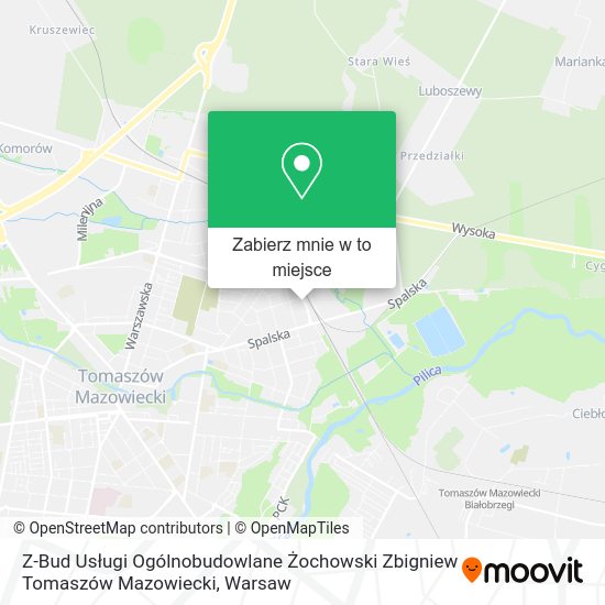 Mapa Z-Bud Usługi Ogólnobudowlane Żochowski Zbigniew Tomaszów Mazowiecki