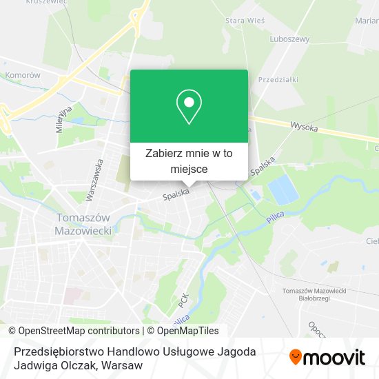 Mapa Przedsiębiorstwo Handlowo Usługowe Jagoda Jadwiga Olczak