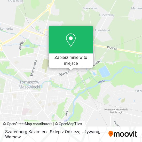 Mapa Szafenberg Kazimierz. Sklep z Odzieżą Używaną