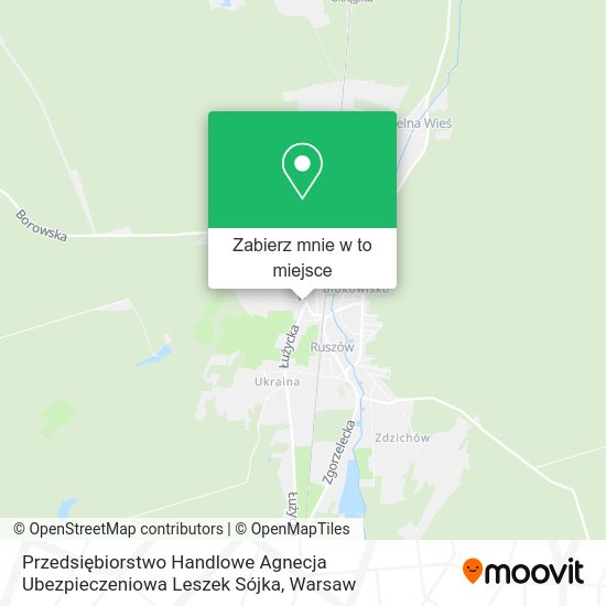 Mapa Przedsiębiorstwo Handlowe Agnecja Ubezpieczeniowa Leszek Sójka