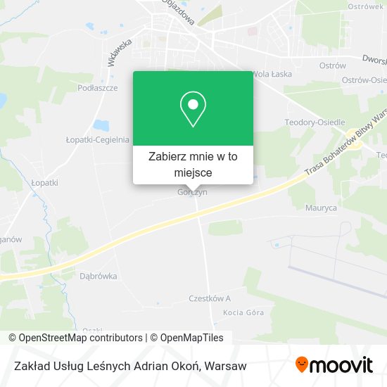 Mapa Zakład Usług Leśnych Adrian Okoń