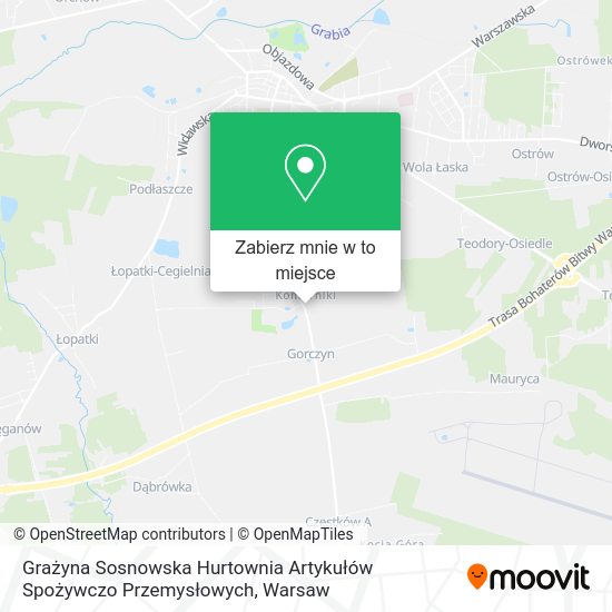 Mapa Grażyna Sosnowska Hurtownia Artykułów Spożywczo Przemysłowych