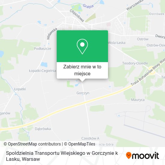 Mapa Spoldzielnia Transportu Wiejskiego w Gorczynie k Lasku