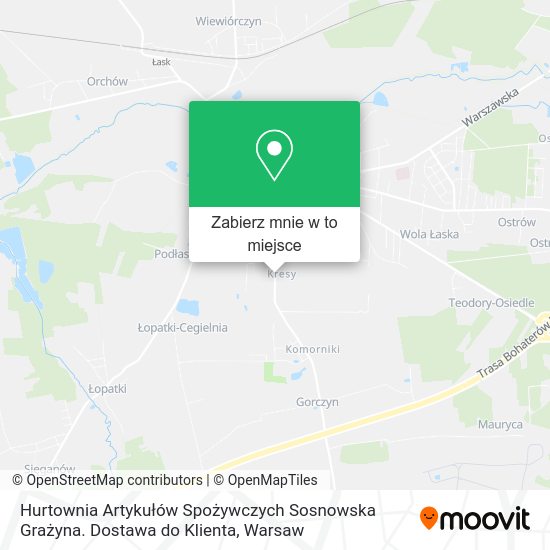 Mapa Hurtownia Artykułów Spożywczych Sosnowska Grażyna. Dostawa do Klienta