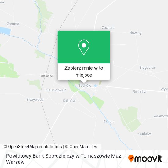 Mapa Powiatowy Bank Spółdzielczy w Tomaszowie Maz.