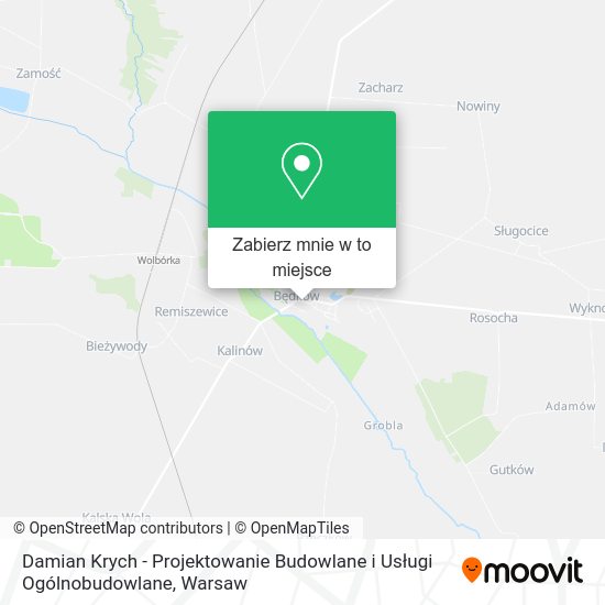 Mapa Damian Krych - Projektowanie Budowlane i Usługi Ogólnobudowlane