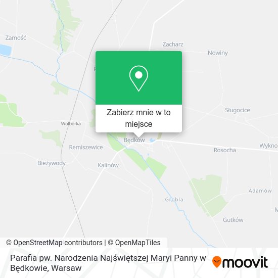 Mapa Parafia pw. Narodzenia Najświętszej Maryi Panny w Będkowie