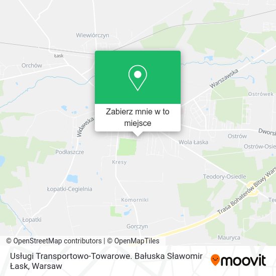 Mapa Usługi Transportowo-Towarowe. Bałuska Sławomir Łask