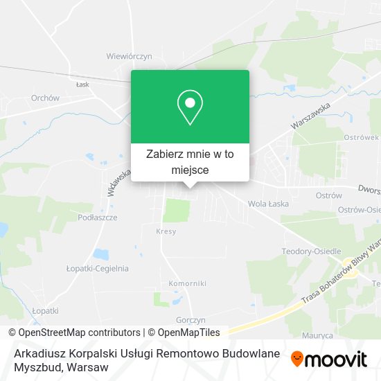 Mapa Arkadiusz Korpalski Usługi Remontowo Budowlane Myszbud