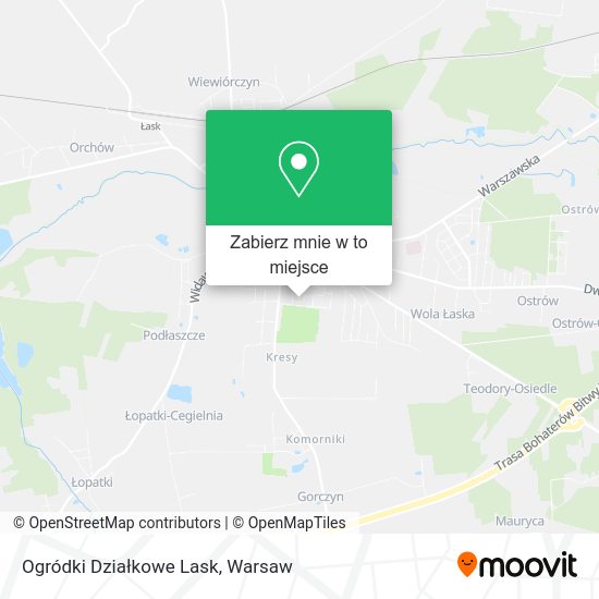 Mapa Ogródki Działkowe Lask