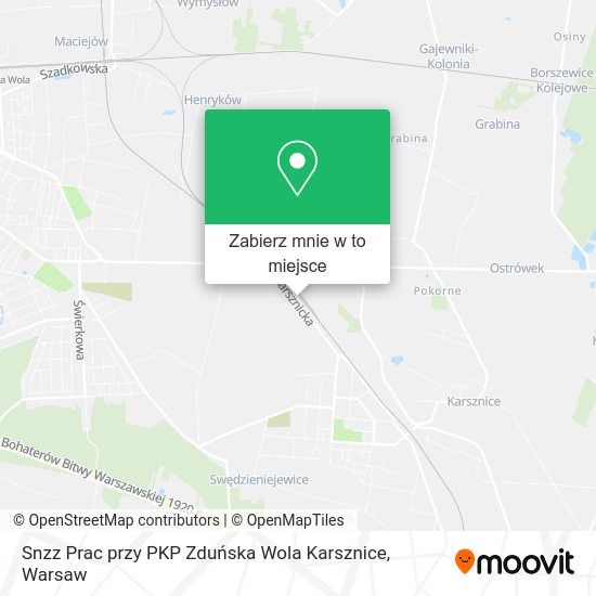 Mapa Snzz Prac przy PKP Zduńska Wola Karsznice