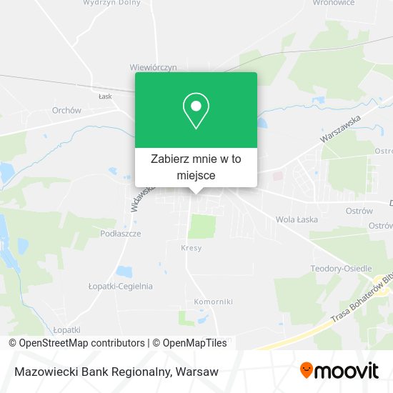 Mapa Mazowiecki Bank Regionalny