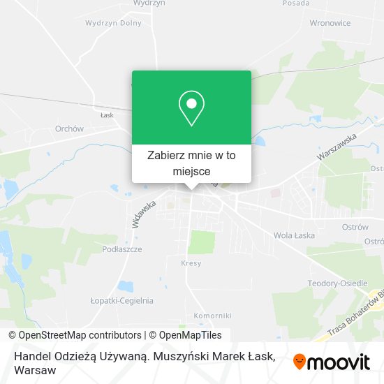 Mapa Handel Odzieżą Używaną. Muszyński Marek Łask