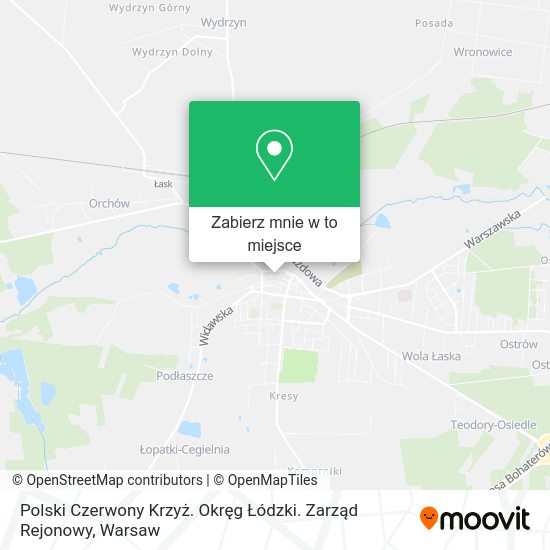 Mapa Polski Czerwony Krzyż. Okręg Łódzki. Zarząd Rejonowy