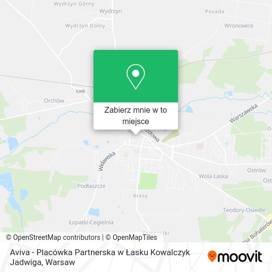 Mapa Aviva - Placówka Partnerska w Łasku Kowalczyk Jadwiga