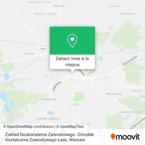 Mapa Zakład Doskonalenia Zawodowego. Ośrodek Kształcenia Zawodowego Łask