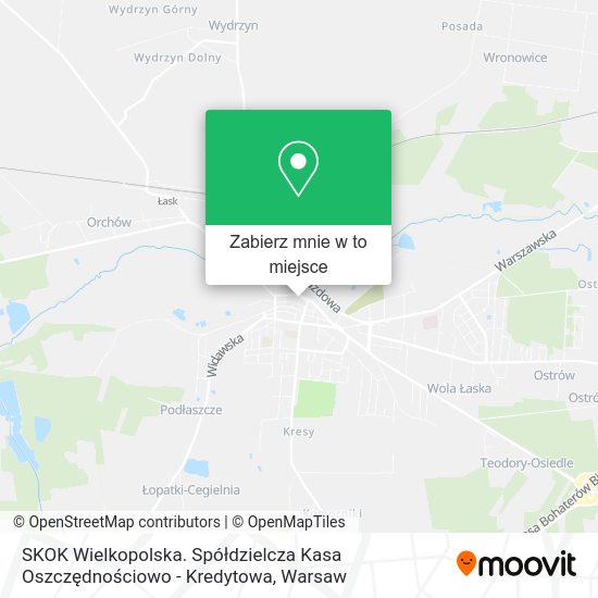 Mapa SKOK Wielkopolska. Spółdzielcza Kasa Oszczędnościowo - Kredytowa