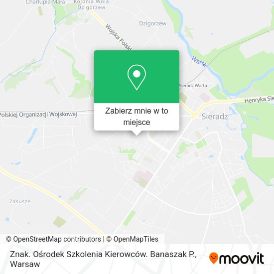 Mapa Znak. Ośrodek Szkolenia Kierowców. Banaszak P.