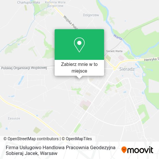 Mapa Firma Usługowo Handlowa Pracownia Geodezyjna Sobieraj Jacek