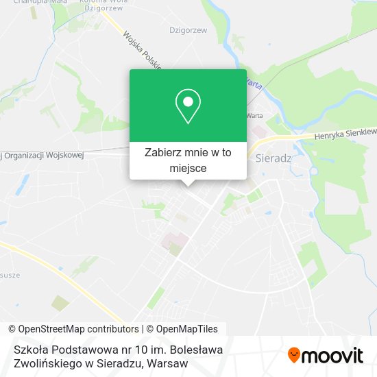 Mapa Szkoła Podstawowa nr 10 im. Bolesława Zwolińskiego w Sieradzu