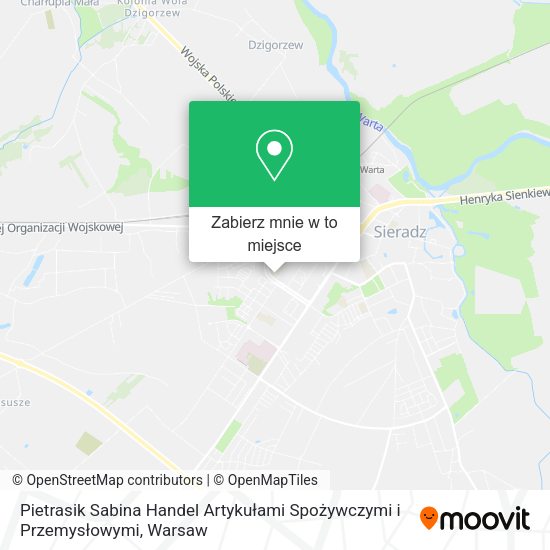 Mapa Pietrasik Sabina Handel Artykułami Spożywczymi i Przemysłowymi