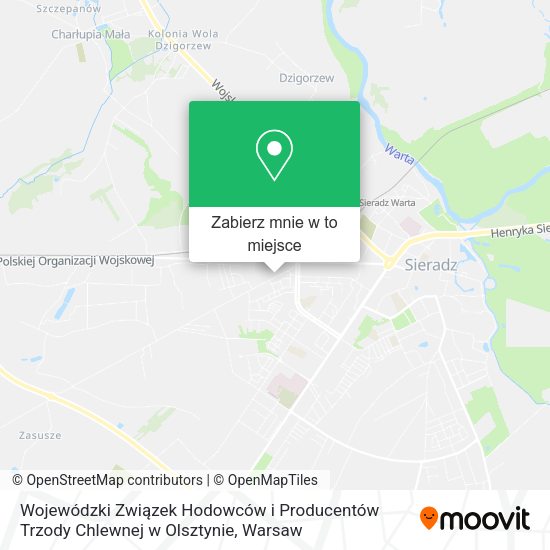 Mapa Wojewódzki Związek Hodowców i Producentów Trzody Chlewnej w Olsztynie