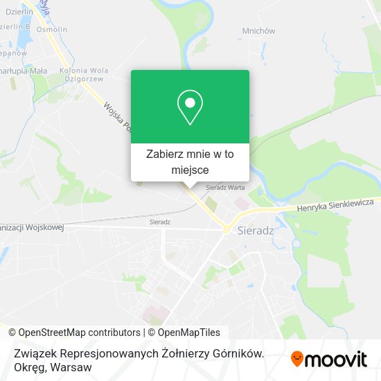 Mapa Związek Represjonowanych Żołnierzy Górników. Okręg