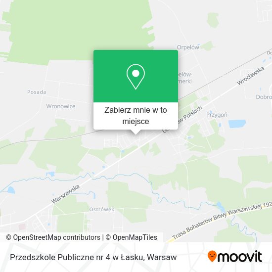 Mapa Przedszkole Publiczne nr 4 w Łasku