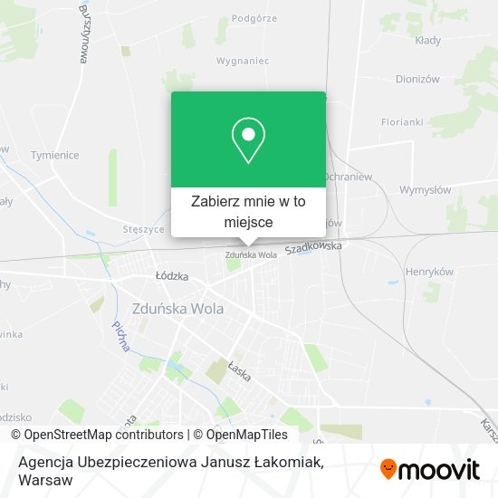 Mapa Agencja Ubezpieczeniowa Janusz Łakomiak