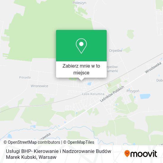 Mapa Usługi BHP- Kierowanie i Nadzorowanie Budów Marek Kubski