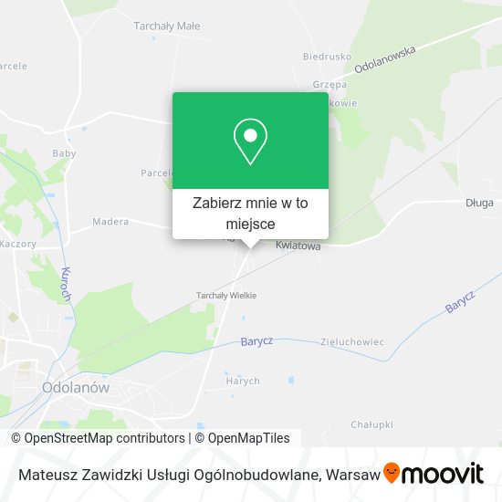 Mapa Mateusz Zawidzki Usługi Ogólnobudowlane